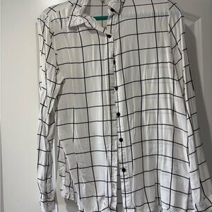 White and Black Checkered Men's Shirt